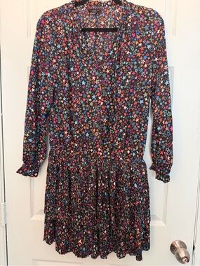Current Air Black Mini Dress with Multicolor Star Print